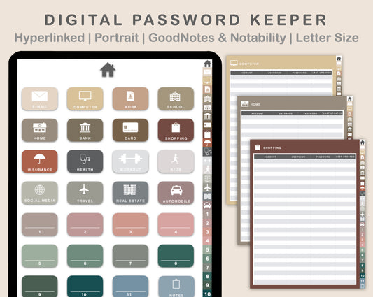 Digital Password Keeper Table - Muted