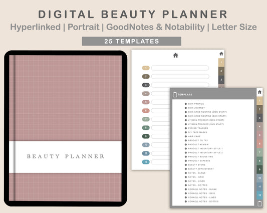 Digital Beauty Planner - Muted