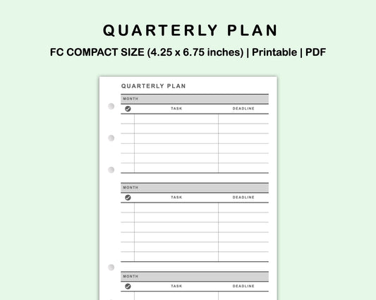 FC Compact Inserts - Quarterly Plan