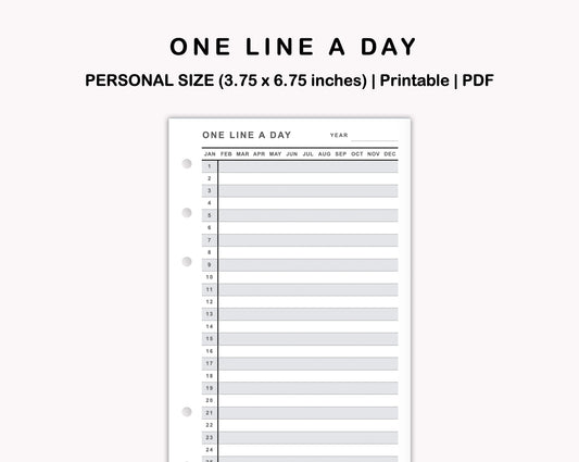 Personal Inserts - One Line A Day