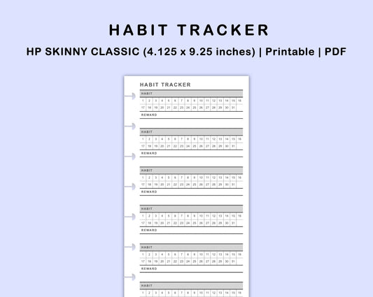 Skinny Classic HP Inserts - Habit Tracker