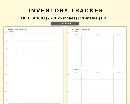 Classic HP Inserts - Inventory Tracker