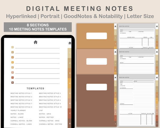 Digital Meeting Notes - Portrait - Warm