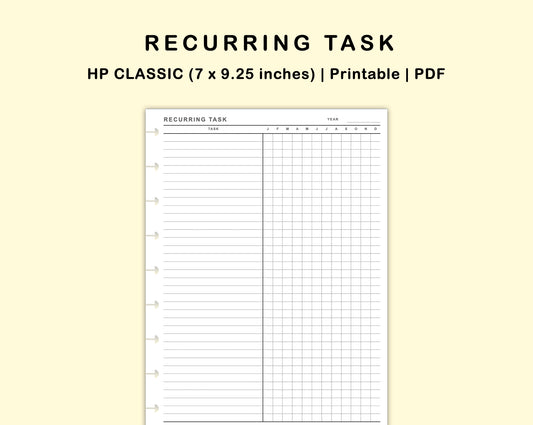 Classic HP Inserts - Recurring Task