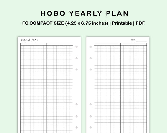 FC Compact Inserts - Yearly Plan - Hobonichi