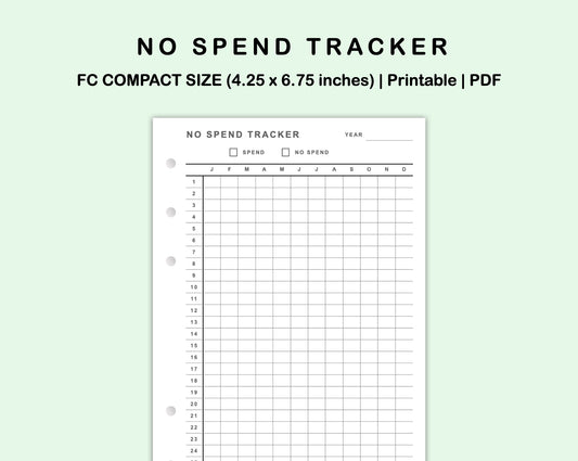 FC Compact Inserts - No Spend Tracker