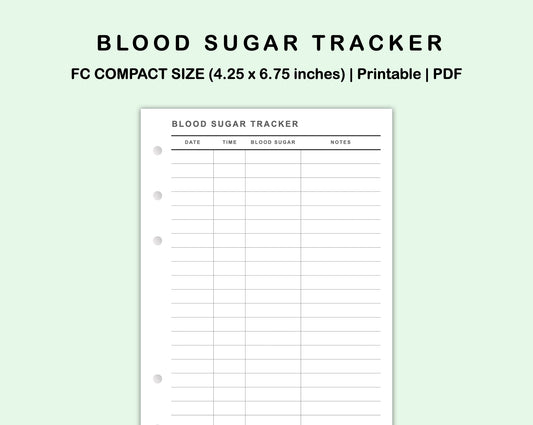 FC Compact Inserts - Blood Sugar Tracker