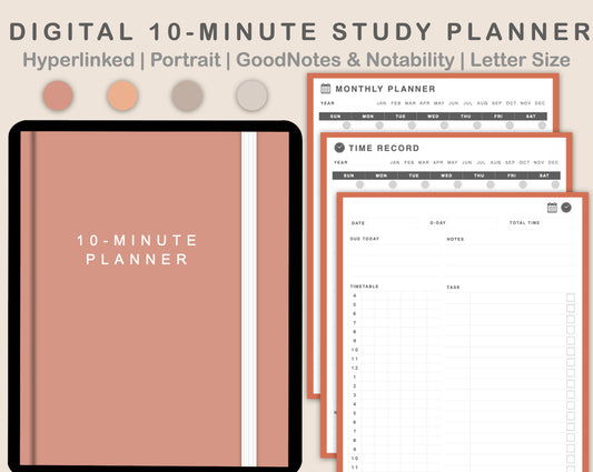 Digital 10 Minute Study Planner - Neutral