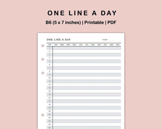 B6 Inserts - One Line A Day