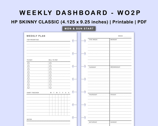 Skinny Classic HP Inserts - Weekly Dashboard