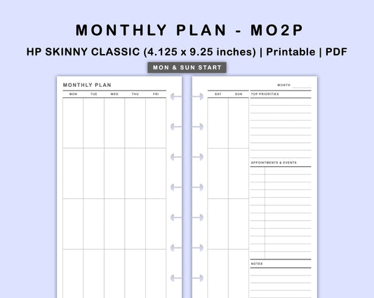 Skinny Classic HP Inserts - Monthly Plan - MO2P - with Top Priority