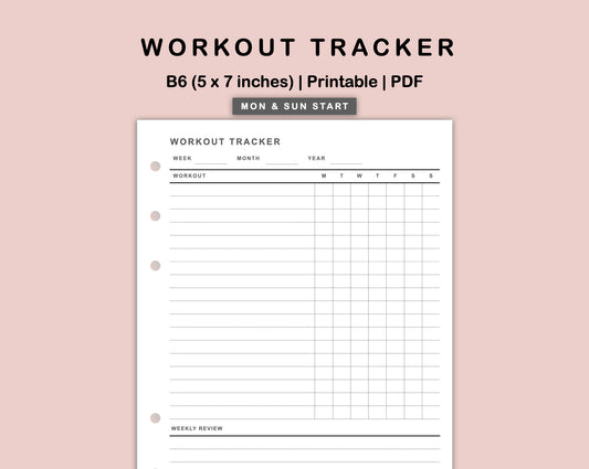 B6 Inserts - Workout Tracker