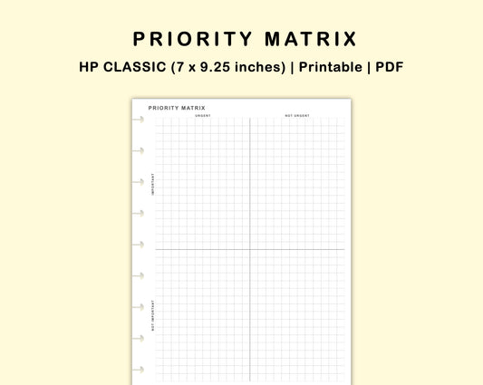 Classic HP Inserts - Priority Matrix