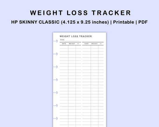 Skinny Classic HP Inserts - Weight Loss Tracker