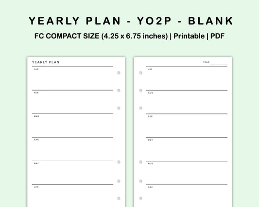 FC Compact Inserts - Yearly Plan - YO2P - Blank