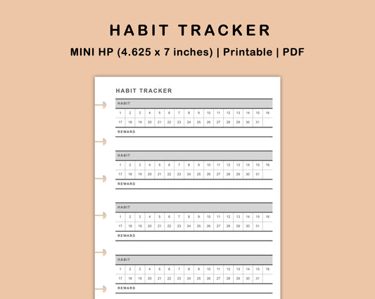 Mini Happy Planner Inserts - Habit Tracker