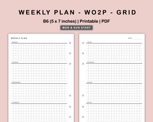 B6 Inserts - Weekly Plan - WO2P - Grid