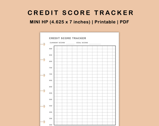 Mini Happy Planner Inserts - Credit Score Tracker