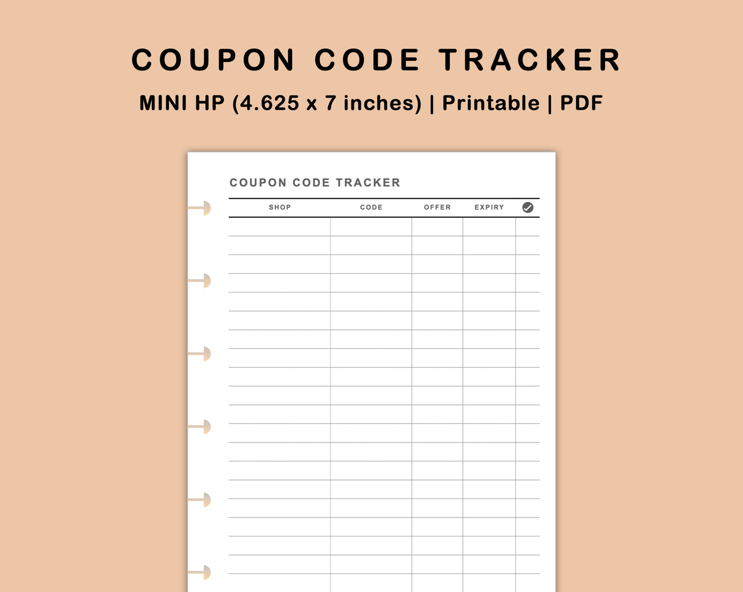 Mini Happy Planner Inserts - Coupon Code Tracker