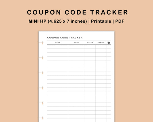 Mini Happy Planner Inserts - Coupon Code Tracker