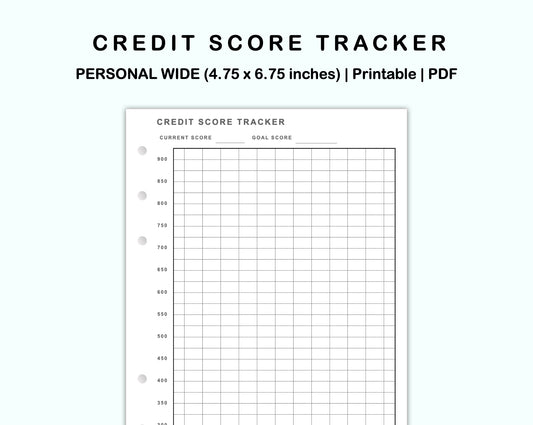 Personal Wide Inserts - Credit Score Tracker