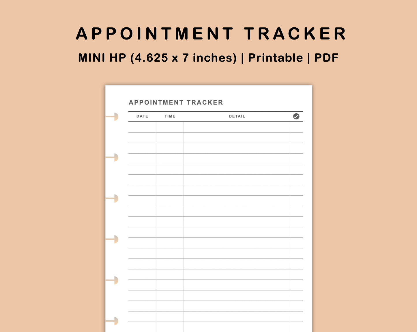 Mini Happy Planner Inserts - Appointment Tracker