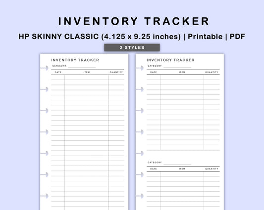 Skinny Classic HP Inserts - Inventory Tracker