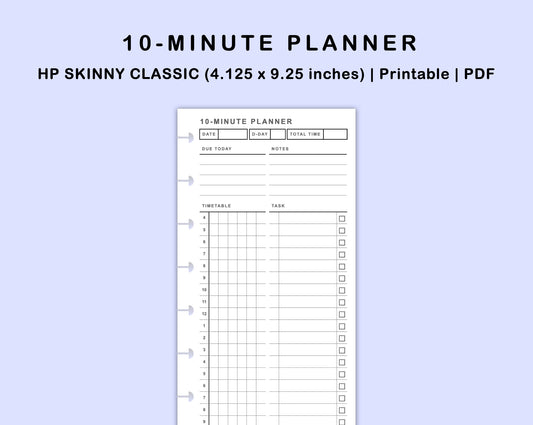 Skinny Classic HP Inserts - 10 Minute Tracker