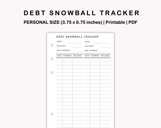 Personal Inserts - Debt Snowball Tracker