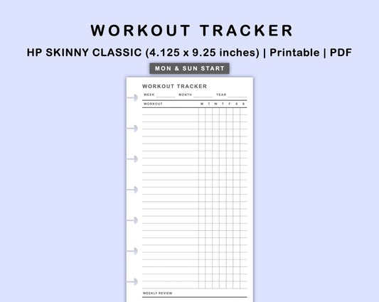 Skinny Classic HP Inserts - Workout Tracker