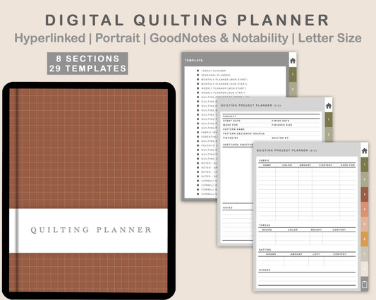 Digital Quilting Planner - Boho