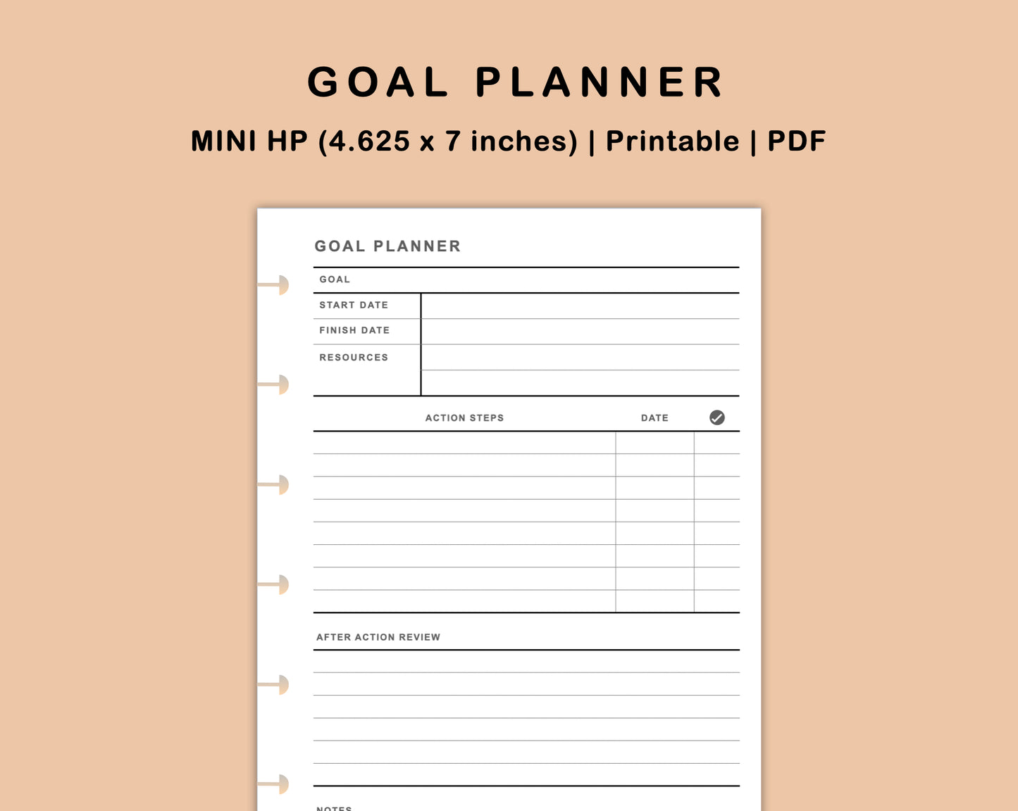 Mini Happy Planner Inserts - Goal Planner