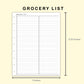Classic HP Inserts - Grocery List