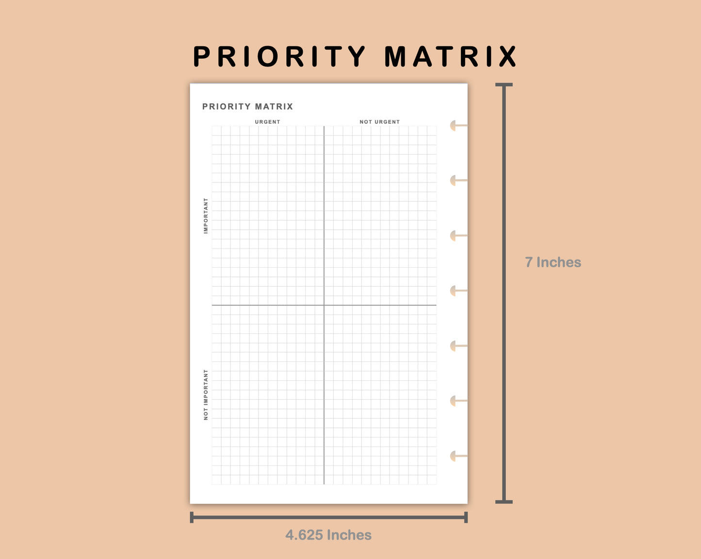 Mini Happy Planner Inserts - Priority Matrix