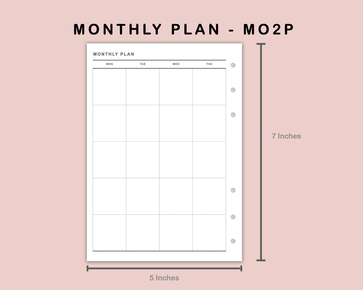 B6 Inserts - Monthly Plan - MO2P