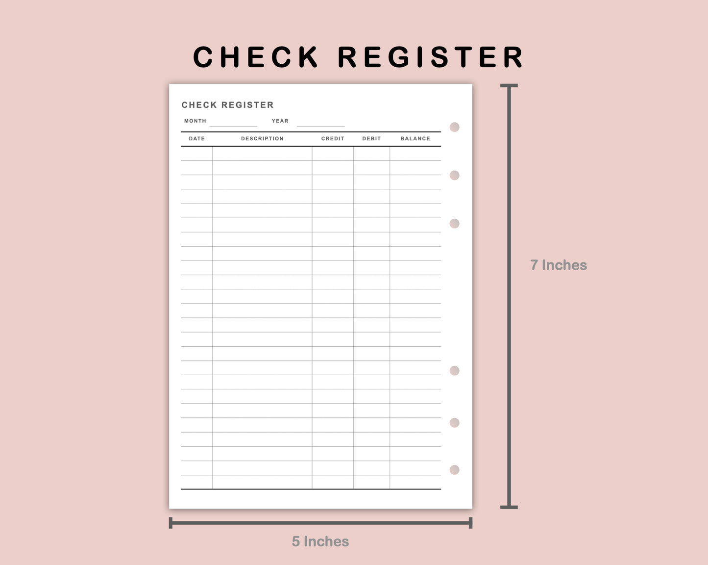 B6 Inserts - Check Register