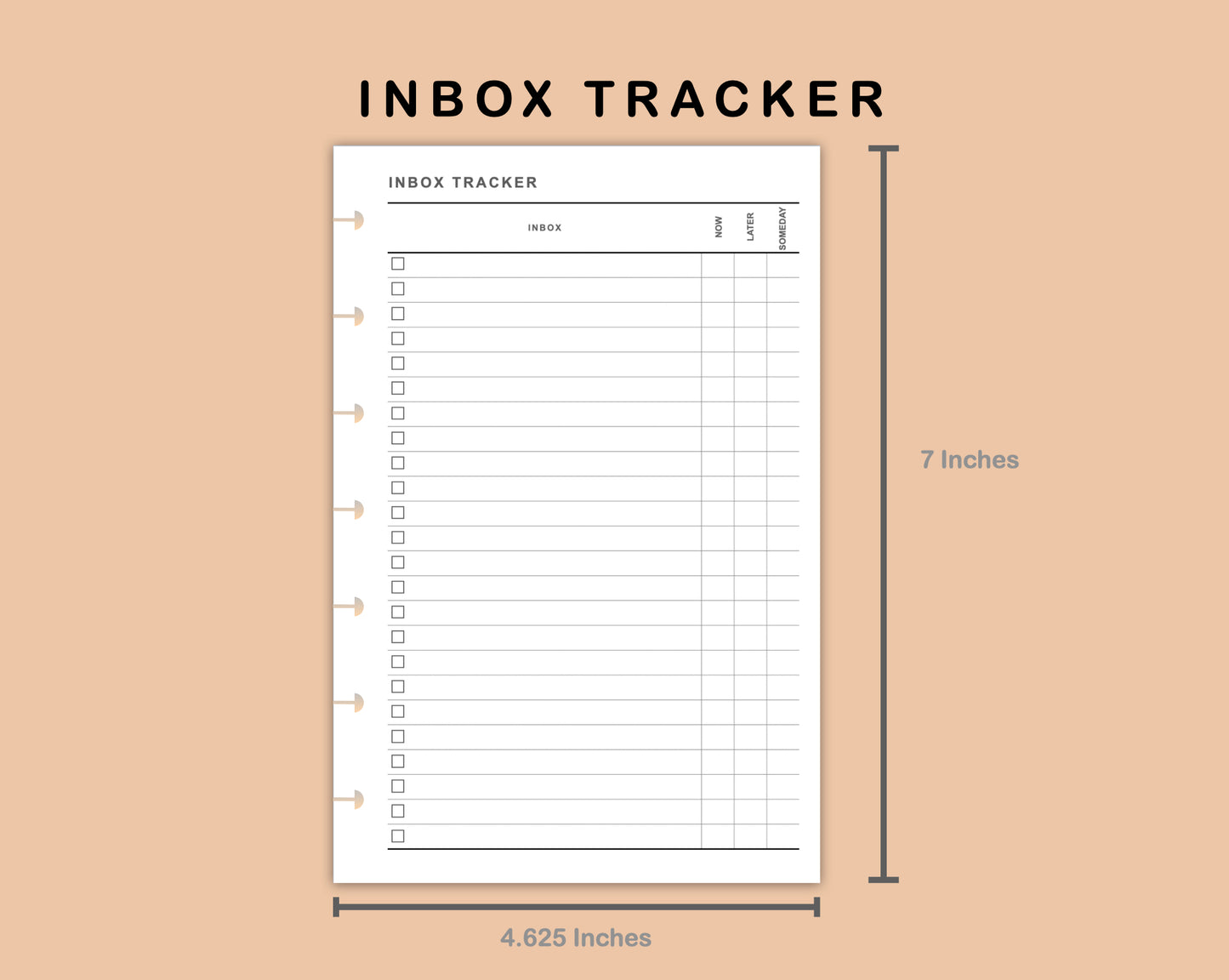 Mini Happy Planner Inserts - Inbox Tracker