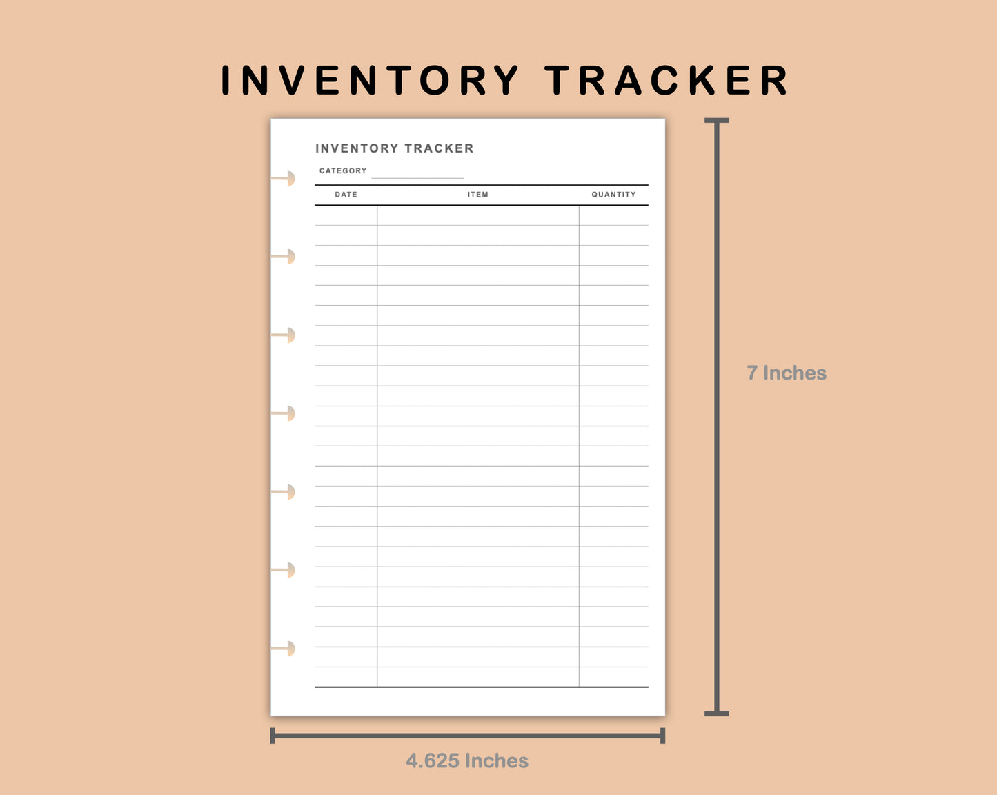 Mini Happy Planner Inserts - Inventory Tracker