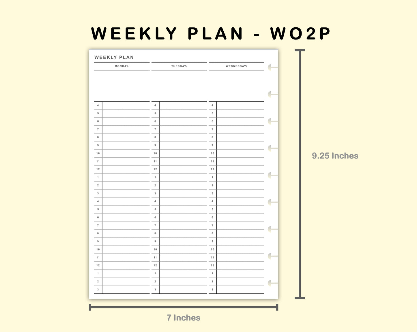 Classic HP Inserts - Weekly Plan - Vertical