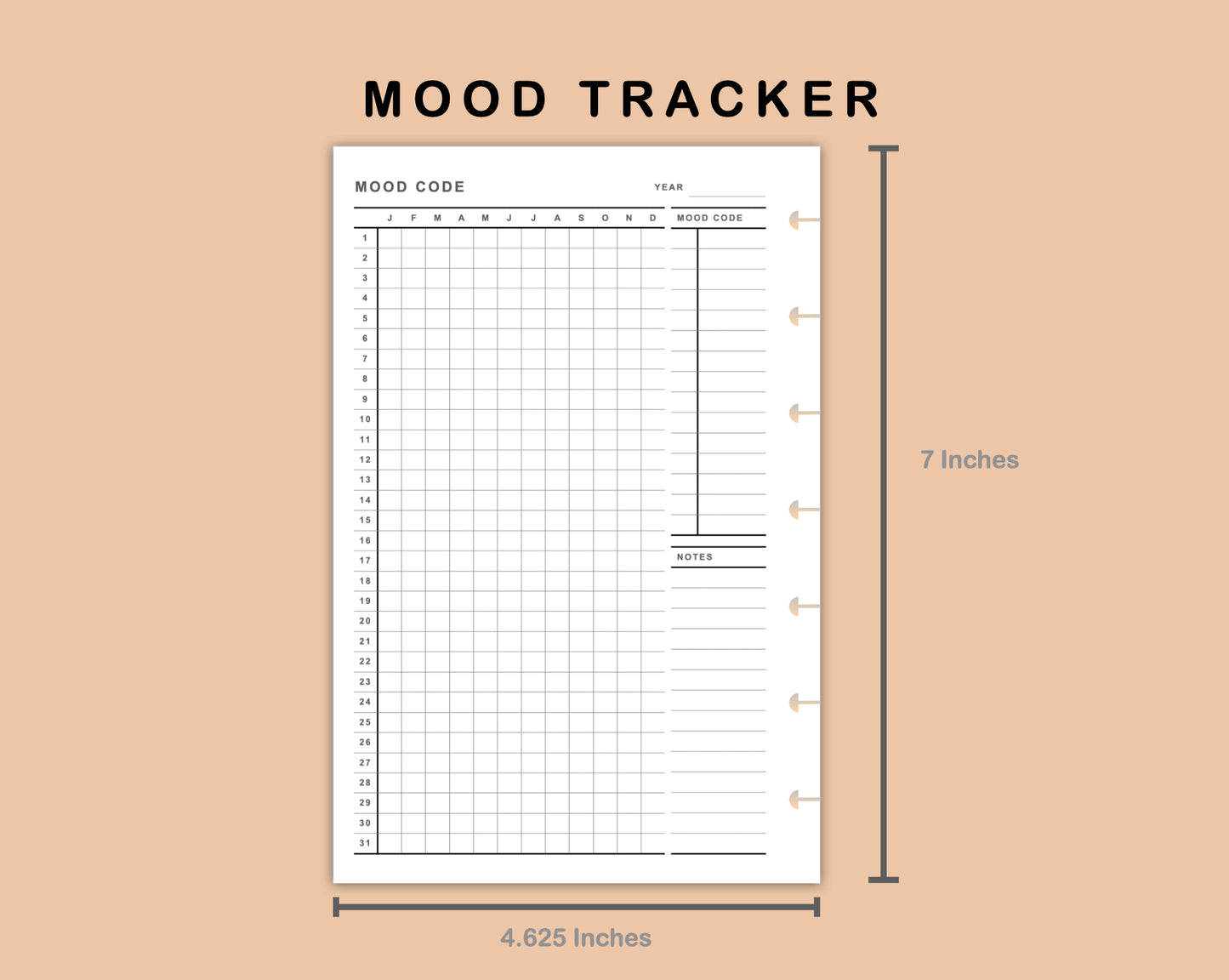 Mini Happy Planner Inserts - Mood Tracker