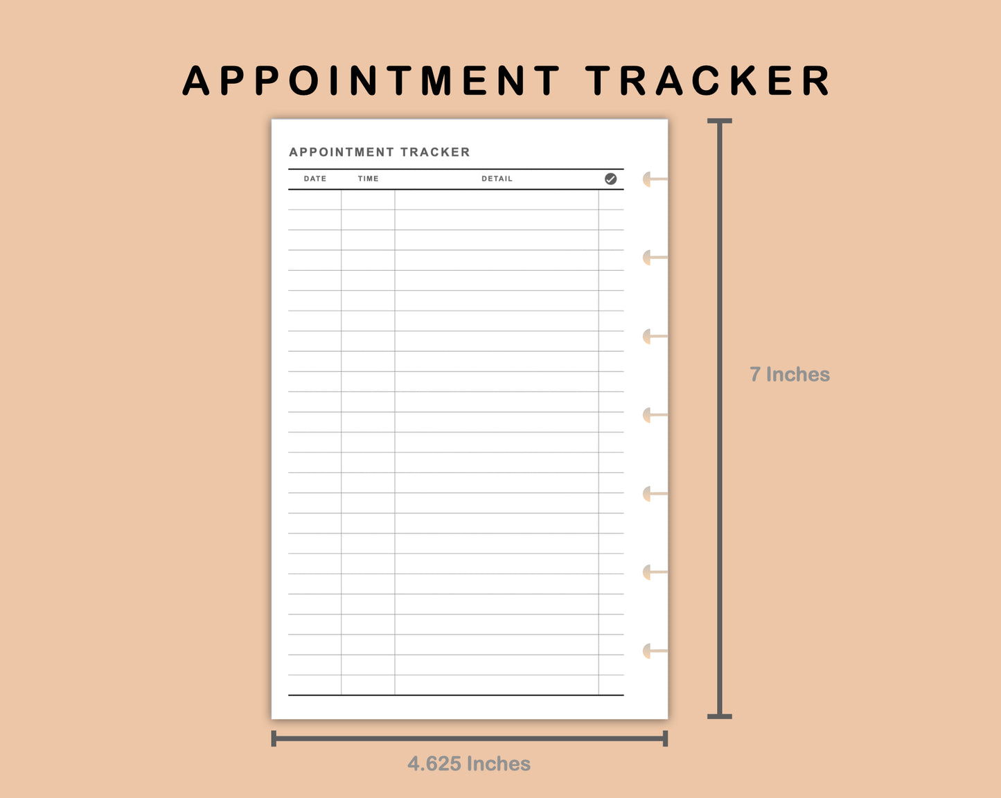 Mini Happy Planner Inserts - Appointment Tracker