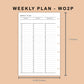Mini Happy Planner Inserts - Weekly Plan - Vertical