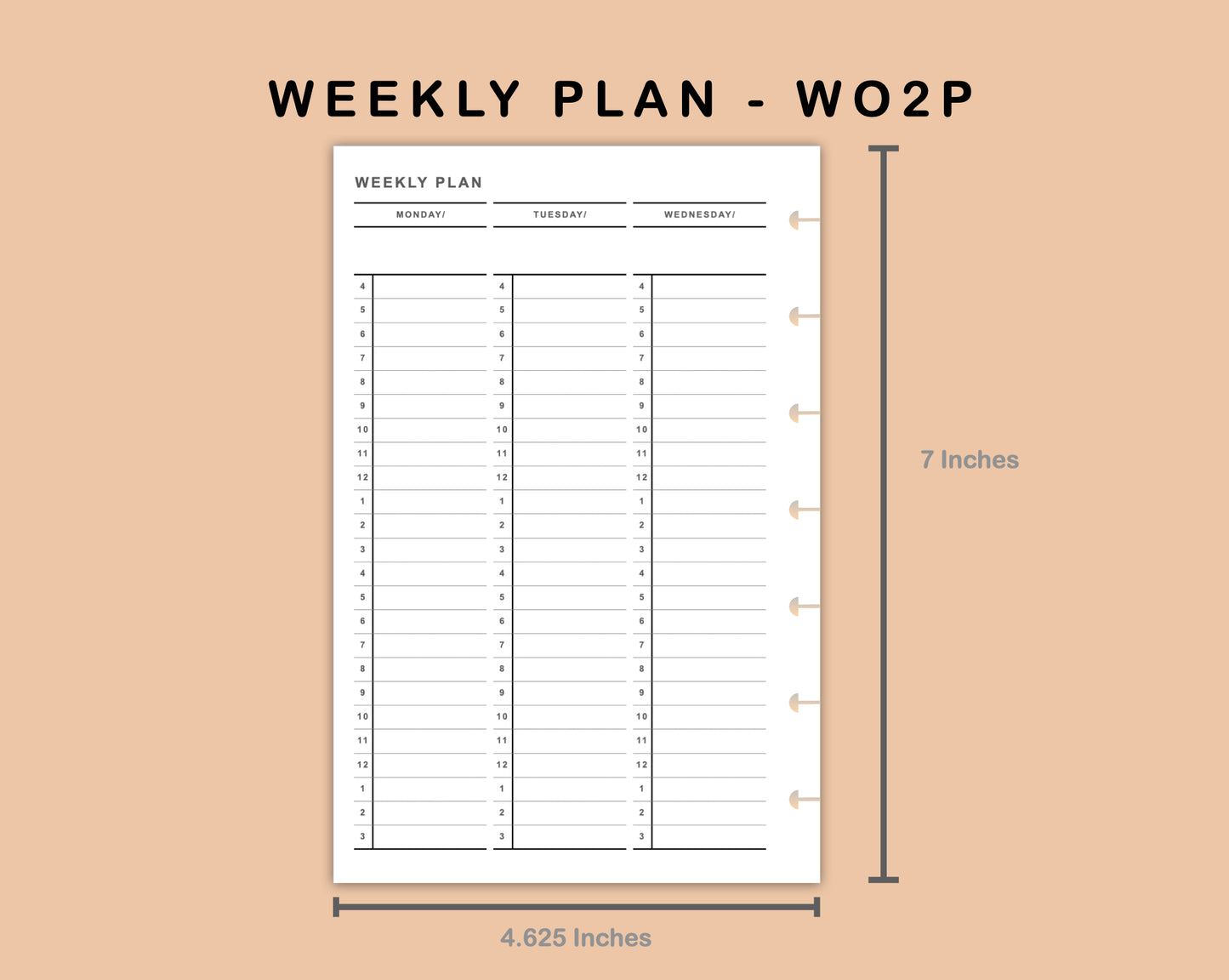 Mini Happy Planner Inserts - Weekly Plan - Vertical