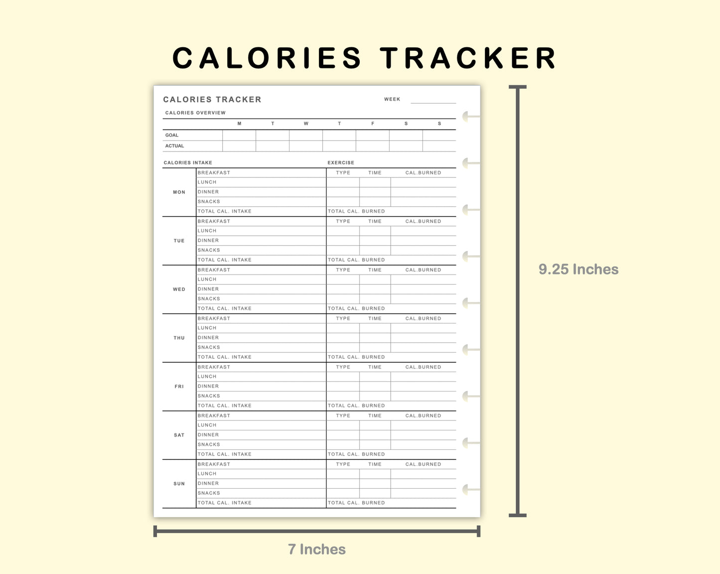 Classic HP Inserts - Calories Tracker