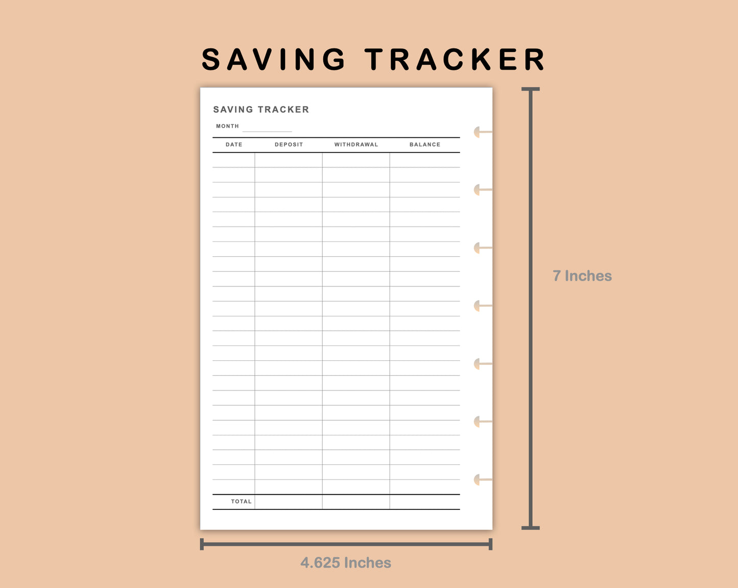 Mini Happy Planner Inserts - Saving Tracker