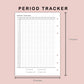 B6 Inserts - Period Tracker