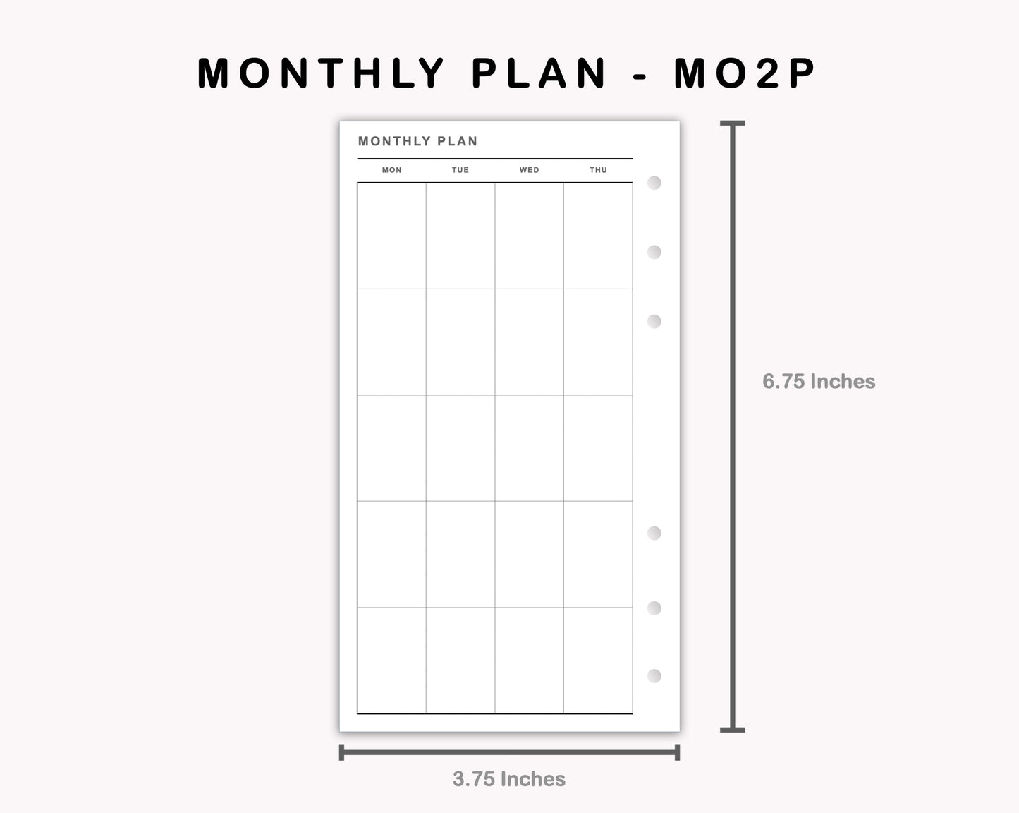 Personal Inserts - Monthly Plan - MO2P