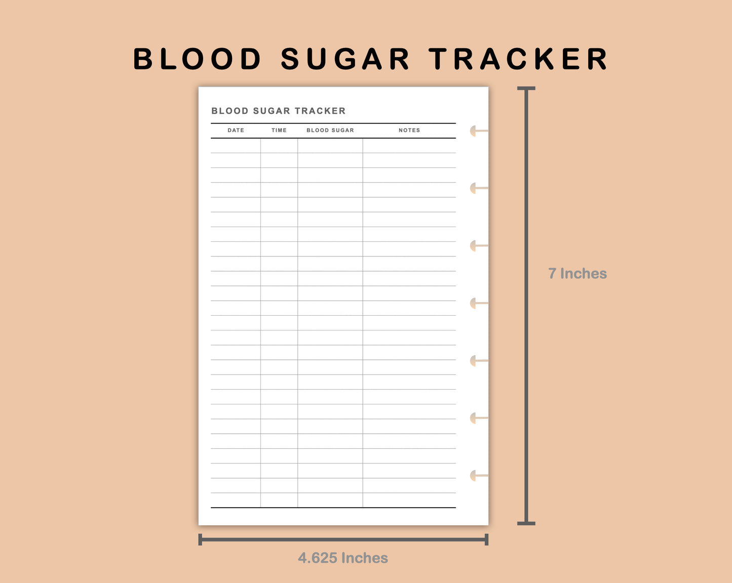 Mini Happy Planner Inserts - Blood Sugar Tracker