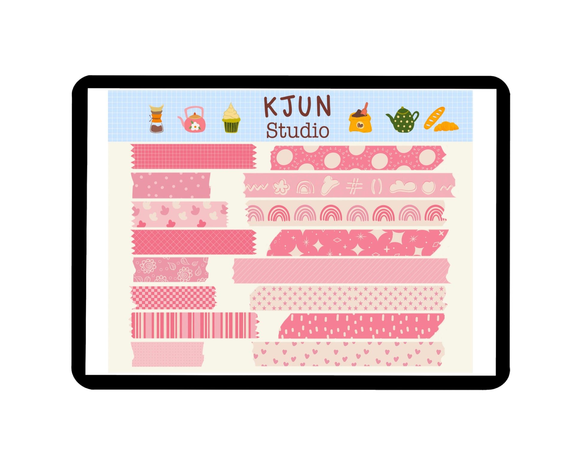 Digital Washi Tape - Lovely in Pink – kjunstudio