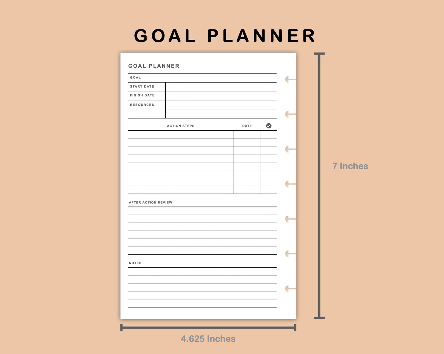 Mini Happy Planner Inserts - Goal Planner